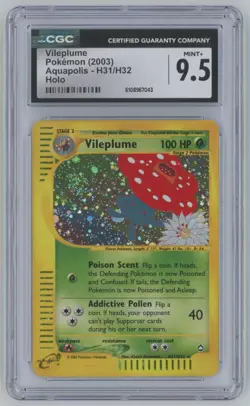 2003 Pokemon E-Card Aquapolis Vileplume CGC 9.5 Holo #H31 - Image 1