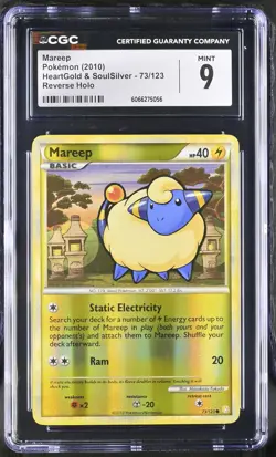 CGC 9 MINT Mareep 2010 HeartGold & SoulSilver 73/123 Reverse Holo Pokemon Card - Image 1