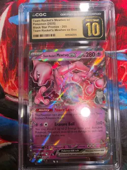 Pristine 10 Team Rocket's Mewtwo ex 205 Sv: Scarlet & Violet Promo Cards Holo - Image 1