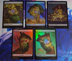 Magic the Gathering - Set of FOIL Pizza Lands - #0253 - 0257 - TMNT - NM/M - Image 1
