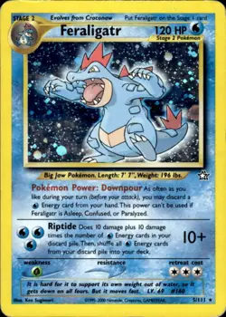 Pokemon Feraligatr 5/111 Neo Genesis Holo Rare Heavily Played - Image 1