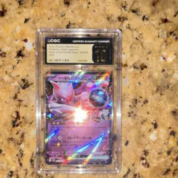 Pokemon Team Rocket's Mewtwo EX Double Rare Holo Sv10 039/098 CGC Pristine 10 - Image 1