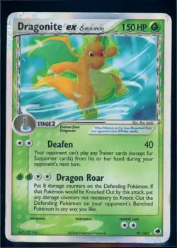 Pokemon EX DRAGON FRONTIERS - #91/101 Dragonite ex - Holo - ENG - Damaged - Image 1