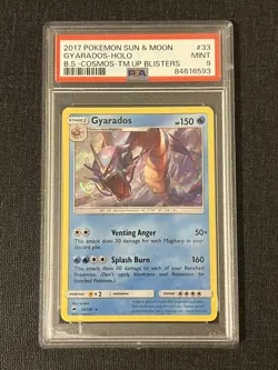 Gyarados - 2017 Pokemon Sun & Moon Team Up Blister Cosmo #33 - PSA 9 HD SWIRL - Image 1