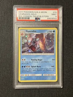 Gyarados - 2017 Pokemon Sun & Moon Team Up Blister Cosmo #33 - PSA 9 HD SWIRL - Image 2