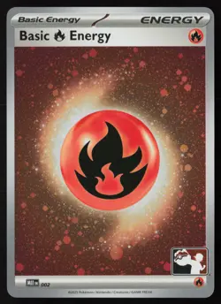 Pokemon Basic Fire Energy - Cosmos Holo 002 MEE Prize Pack Series 8 - NM - Image 1