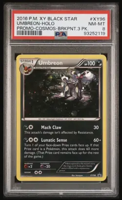 2016 POKEMON XY BLACK STAR PROMO COSMOS-BREAKPOINT 3 PACK UMBREON-HOLO PSA 8 - Image 1