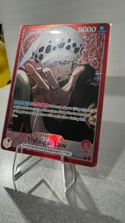 One Piece TCG The Azure Sea’s Seven Trafalgar Law ALT Art Leader OP14-001 - Image 3