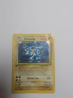 1st Edition Machamp 8/102 Holo Base Set Pokemon Card - Image 1