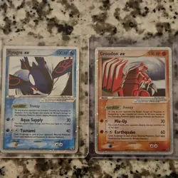 Pokemon TCG EX Hidden Legends Kyogre ex 95 Groudon ex 97 2 Card Lot - Image 1