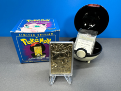 POKEMON JIGGLYPUFF 23K GOLD PLATED CARD BURGER KING 1999 POKEBALL BLUE BOX + COA - Image 1