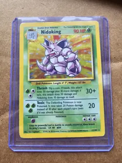 Nidoking 011/130 Base Set 2 Holo Rare Pokemon Card 2000 - Image 1
