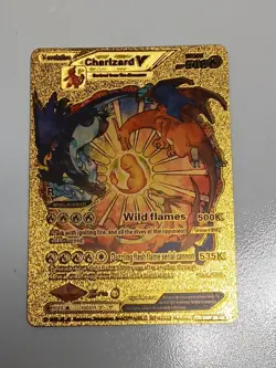 LOT OF 5 Charizard Gold Foil Card Lot VMAX GX Rare Holo Pokemon. FAN ART - Image 3