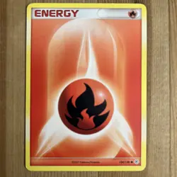 Fire Energy 124/130 Pokemon Card Diamond And Pearl LP - Image 1