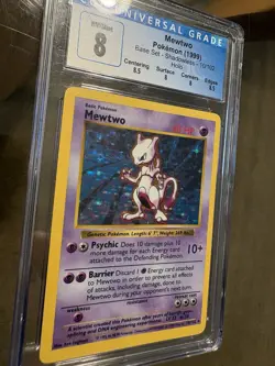 1999 Pokemon TCG Base Set Shadowless Mewtwo Holo Rare CGC 8 10/102 Card Stock - Image 4