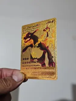 Shiny Charizard VMAX - Gold Foil Fan Art Card Fun Card Art Fan - Image 2