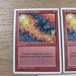RED ELEMENTAL BLAST X3 MAGIC THE GATHERING FOURTH EDITION VINTAGE MTG CARD - Image 2