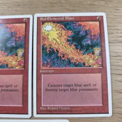 RED ELEMENTAL BLAST X3 MAGIC THE GATHERING FOURTH EDITION VINTAGE MTG CARD - Image 3