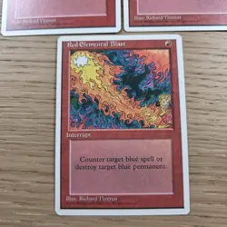 RED ELEMENTAL BLAST X3 MAGIC THE GATHERING FOURTH EDITION VINTAGE MTG CARD - Image 4