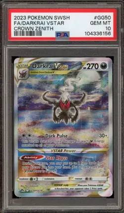 Pokemon Darkrai VSTAR Crown Zenith Galarian Gallery Full Alt Art #GG50 PSA 10 - Image 1
