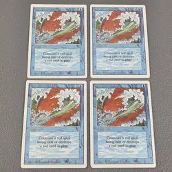 4x Blue Elemental Blast X4 MTG Revised Edition Magic The Gathering LP Playset - Image 1