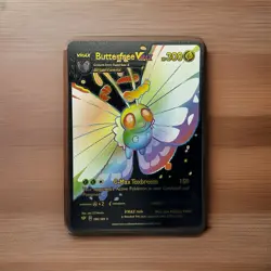 Butterfree VMAX Black Foil Rainbow Display Custom FAN ART Pokemon Card AnimeFans - Image 1
