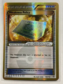 Weakness Policy 164/160 - XY Primal Clash Gold Secret Rare Holo Pokemon Card - Image 1
