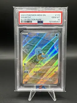 PSA 10 Gem Mint 2023 POKEMON MEW EN-151 #170 SQUIRTLE ILLUSTRATION RARE - Image 1
