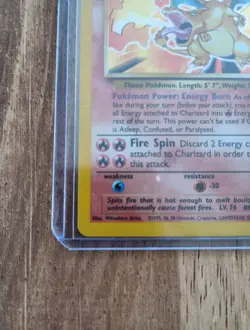 Pokemon Tcg Wotc card English Base Charizard HOLO 4/102 Rare Near Mint - Image 2