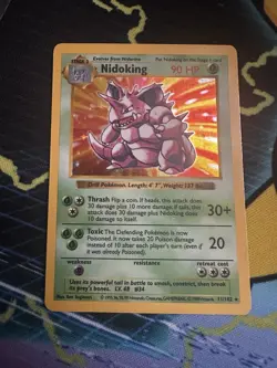 Pokemon TCG Nidoking 11/102 SHADOWLESS Holo Base Set - Image 1
