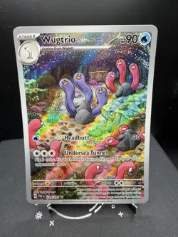 Pokemon TCG SV Paldean Fates Wugtrio 224/091 Illustration Rare Full Art Holo NM! - Image 1