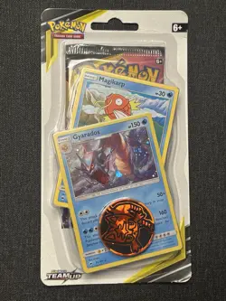 Rare Sealed Pokemon Sun & Moon TEAM UP Gyarados Cosmo Checklane Blister - Image 1
