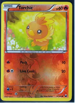 2012 POKEMON TORCHIC 15/108 DARK EXPLORERS - REVERSE HOLO- COMMON- NM/LP (T15A) - Image 1