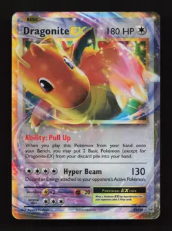Dragonite EX 72/108 Holo Rare EX Evolutions Pokemon Heavily Played - Image 1
