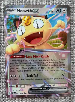 Pokemon TCG Perfect Order Meowth EX 062/088 Double Rare Holo NM Near Mint - Image 1