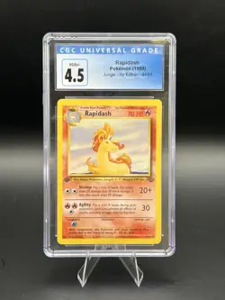 Rapidash Non-Holo 1st Edition Jungle 44/64 Pokemon 1999 CGC 4.5 VG/Ex+ Pop 4 - Image 1