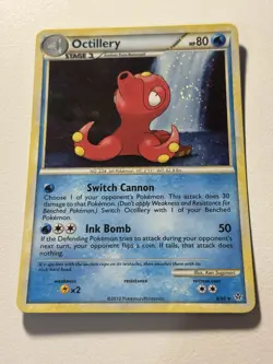 Pokemon Octillery 6/95 Holo Rare HGSS Unleashed LP Swirl - Image 1