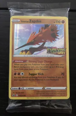 Pokemon Evolving Skies Prerelease promo pack sealed w/Zapdos & Online Code - Image 1