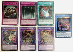 Lot Yu‑Gi‑Oh! 6 cartes Prismatic – titres argentes – FR – Protegees - Image 1