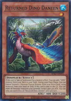 Near Mint, English Yu Gi Oh Returned Dino Daneen - BPRO-EN093 - Super Rare - 1st - Image 1