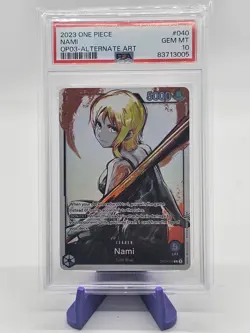 2023 ONE PIECE OP03 040 PILLARS OF STRENGTH NAMI ALT ART LEADER PSA 10 - Image 1