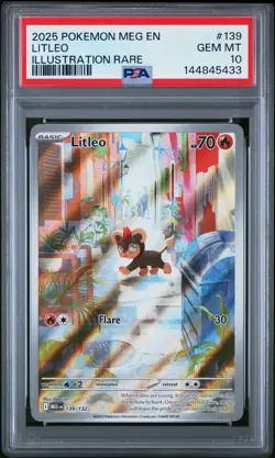 Litleo 139 Illustration Rare - Pokemon Pokemon Meg En-Mega Evolution PSA 10 - Image 1