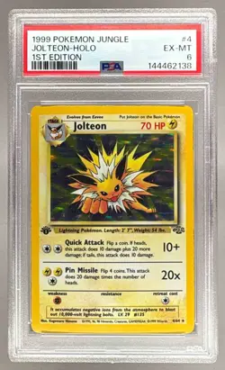1999 Pokemon Jungle 1st Edition 4 Jolteon Holo PSA 6 144462138 - Image 1