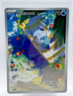 Pokemon Oshawott 105/086 Illustration Rare Holo SV White Flare TCG Near Mint - Image 1