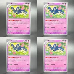 Pokemon Scarlet & Violet: Surging Sparks #085/191 Meowstic Lot of 4 - Image 1