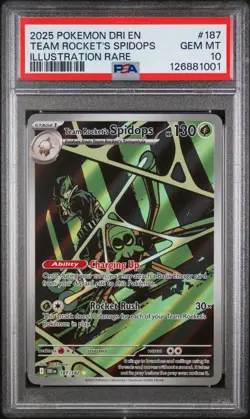 2025 POKEMON DRI EN-DESTINED RIVALS #187 TEAM ROCKET'S SPIDOPS PSA 10 - Image 1