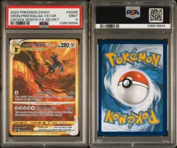 2023 POKEMON SWSH CROWN ZENITH SECRET FULL ART/ORIGIN FORME DIALGA VSTAR PSA 9 - Image 2