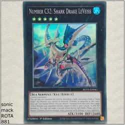 Number C32: Shark Drake LeVeiss - ROTA-EN041 - Super Rare 1st Edition Yugioh - Image 1