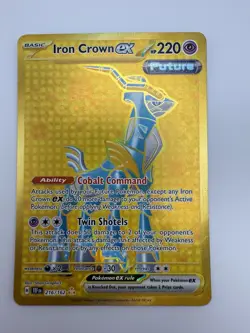 Pokemon TCG Iron Crown EX 216/162 Temporal Forces Hyper Rare Gold Card - Image 1