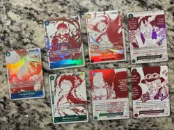 One Piece OP13 3rd Anniversary Treasure Pack Campaign Promo Set Of 7 - English - Image 1